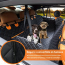 Fundas para Asientos de Perro Impermeables 600D - Hamaca Antideslizante y Resistente a Arañazos con Poliéster Suave, Ajuste Universal para Autos, Camionetas y SUVs, Protección para el Asiento Trasero