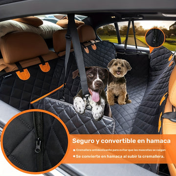 Fundas para Asientos de Perro Impermeables 600D - Hamaca Antideslizante y Resistente a Arañazos con Poliéster Suave, Ajuste Universal para Autos, Camionetas y SUVs, Protección para el Asiento Trasero