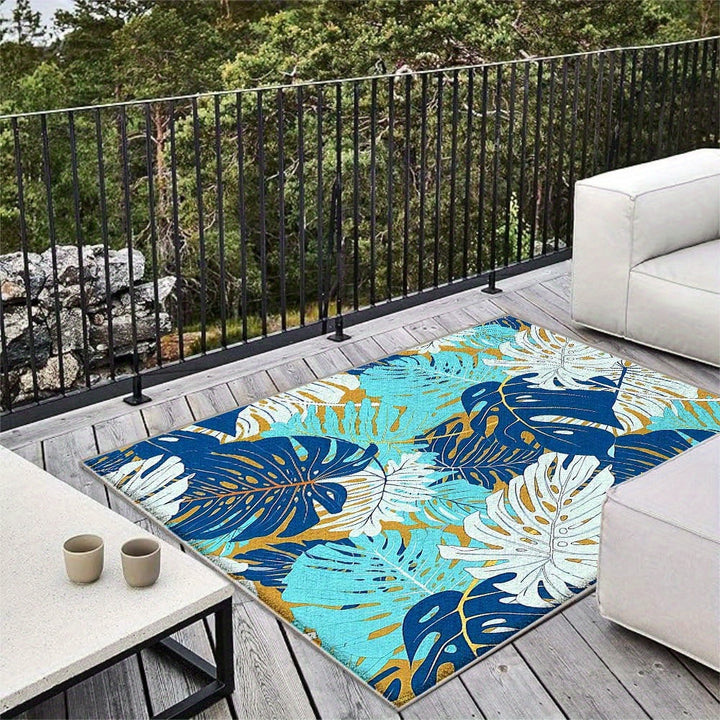 Alfombra de Terciopelo/852gsm con Estampado Geométrico Abstracto para Exteriores, Alfombra Antideslizante Baja Pile en Crema Francesa – Decoración Moderna y Sofisticada para Acampar o Cocina, Lavable a Máquina, Suave y Cómoda – Diseño Floral Gris, Elegan