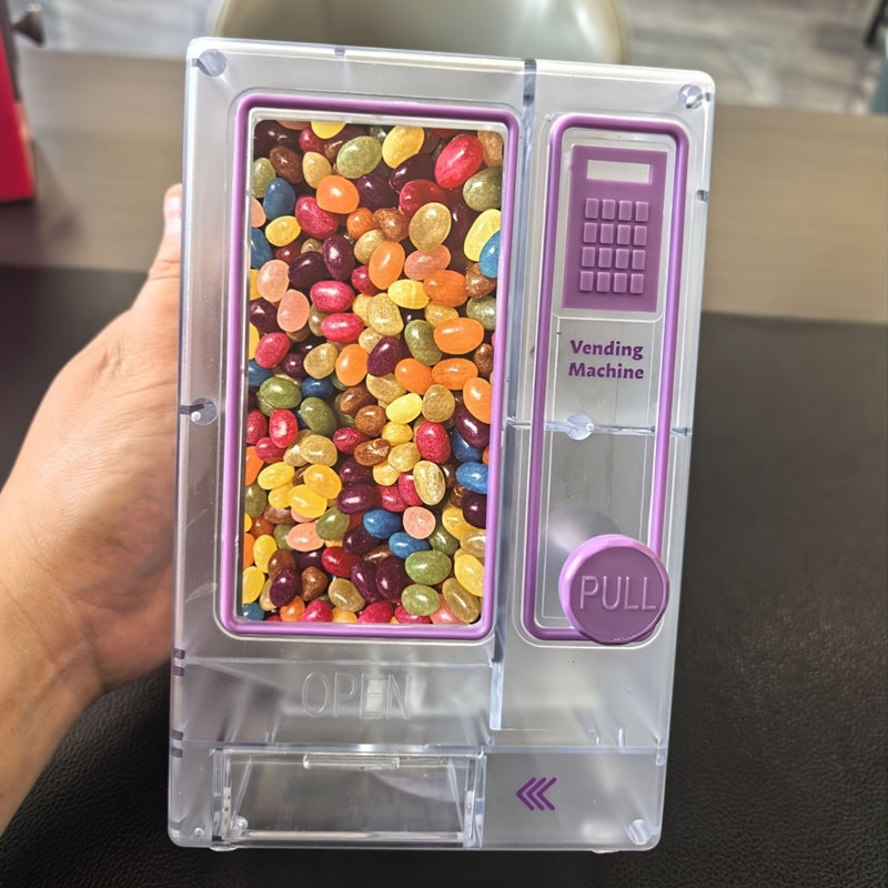 Máquina expendedora de golosinas con chips de chocolate miniatura - un mostrador de encima de la mesa para almacenar golosinas, perfecto para mantener chicle, frijoles de jengibre y bocadillos, no requiere pilas - un accesorio de cocina ideal y un gran r