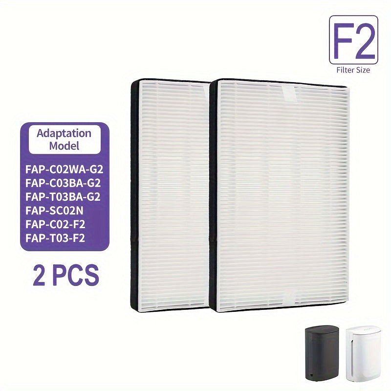 Topwell, 2 Piezas, Filtro De Reemplazo F2 A2, Compatible Con Los Modelos De Purificador De Aire 3M Filtrete Fap-C02Wa-G2, Fap-C03Ba-G2, Fap-C02-F2, Fap-T03-F2 Y Fap-To3-A2