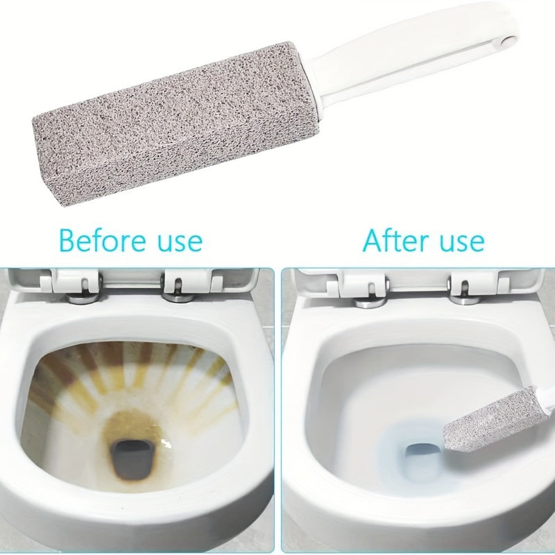 1pc Lavadora de piedra para baño con mango - cepillo removedor de incrustaciones, utilizado para inodoros, azulejos y cocinas - mango ergonómico, eliminador de impurezas difíciles, calcio, hierro y óxido, cepillo limpiador de ducha