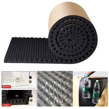 Paneles de Espuma Acústica Autoadhesivos de Elección Popular, 50.04x254.0cm, 1 Rollo, Adecuados para Paredes de Estudio KTV, Azulejos de Pared de Espuma en Forma de Huevo Absorbentes de Sonido, Adecuados para Estudios de Grabación, Salas de Escucha, Cine