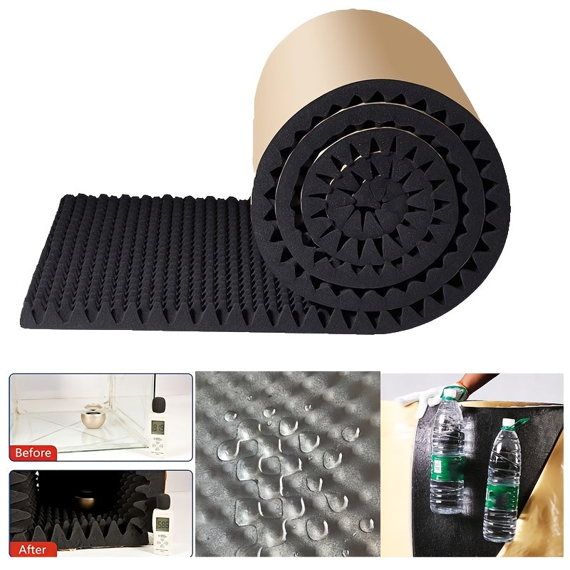 Paneles de Espuma Acústica Autoadhesivos de Elección Popular, 50.04x254.0cm, 1 Rollo, Adecuados para Paredes de Estudio KTV, Azulejos de Pared de Espuma en Forma de Huevo Absorbentes de Sonido, Adecuados para Estudios de Grabación, Salas de Escucha, Cine