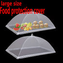 Juego de 1 cubierta plegable para alimentos de acero inoxidable con borde de encaje, gran protector contra polvo para fiestas al aire libre, picnics, asados y campamentos, accesorio de organización para cocina