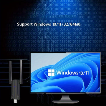 Adaptador sin varillas de 1800Mbps, Adaptador USB WiFi 6 para PC - Adaptador USB WiFi 802.11ax, Adaptador WiFi Banda Doble AX1800 para Escritorio y Portátil, Dongle WiFi para Red Inalámbrica en Windows 7/10/11