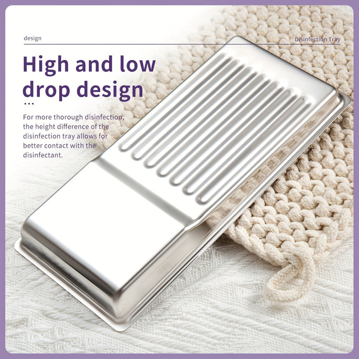 Bandeja de desinfección para herramientas de uñas, cortacutículas, empujadores de acero, cabezales de pulido, bandeja de remojo y desinfección, caja de limpieza, cepillos para uñas y bandejas de limpieza