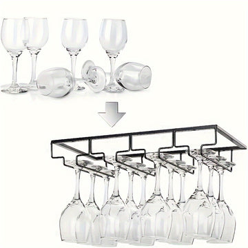 1 soporte para copas, organizador de copas de vino para montar en la pared, soporte para copas debajo del gabinete, ideal para gabinete, cocina, bar y restaurante, organizadores y almacenamiento de cocina, accesorios de cocina