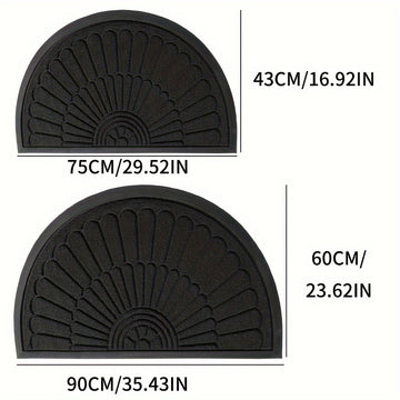 1pc Alfombra de Puerta Exterior Interior - Alfombra de Entrada Semicircular Duradera de Goma Antideslizante para la Puerta delantera para el Exterior Interior Entrada Entrada Trampa de Suciedad Bienvenida para Patas y Zapatos Empapados