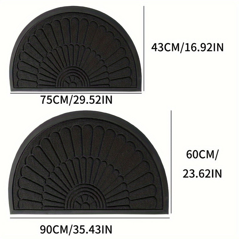 1pc Alfombra de Puerta Exterior Interior - Alfombra de Entrada Semicircular Duradera de Goma Antideslizante para la Puerta delantera para el Exterior Interior Entrada Entrada Trampa de Suciedad Bienvenida para Patas y Zapatos Empapados
