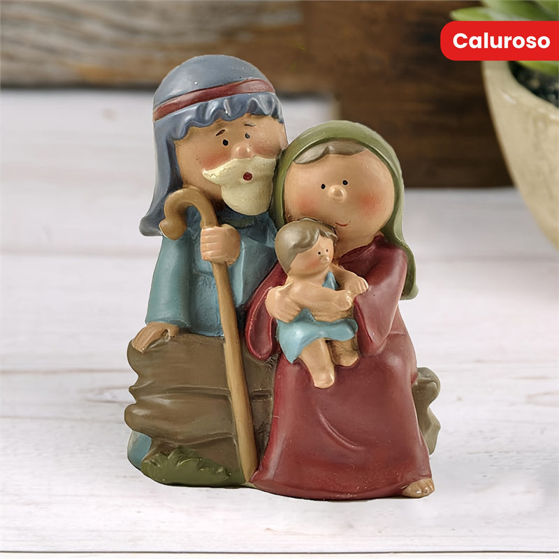 1 pieza de figurita de resina de la Natividad, decoración del hogar para el abrazo familiar de Acción de Gracias, cálido y saludable adorno para el dormitorio, accesorio de exhibición para la temporada navideña.