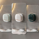 Dispensador de Jabón de Pared 1pc con Drenaje, Instalación Sin Taladro, Diseño Rectangular de Plástico en Verde/Blanco o Blanco/Dorado Rosa, Perfecto para Baño, Cocina y Almacenamiento de Fregadero