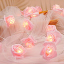 Luces LED de rosas, guirnalda de flores con luces para fiestas, jardín, Navidad y bodas