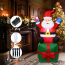 Caja de regalo inflable de Santa Claus, 182.88 cm, iluminación, enchufe americano, ideal para bodas/centros comerciales/patios/fiestas al aire libre, figura inflable navideña