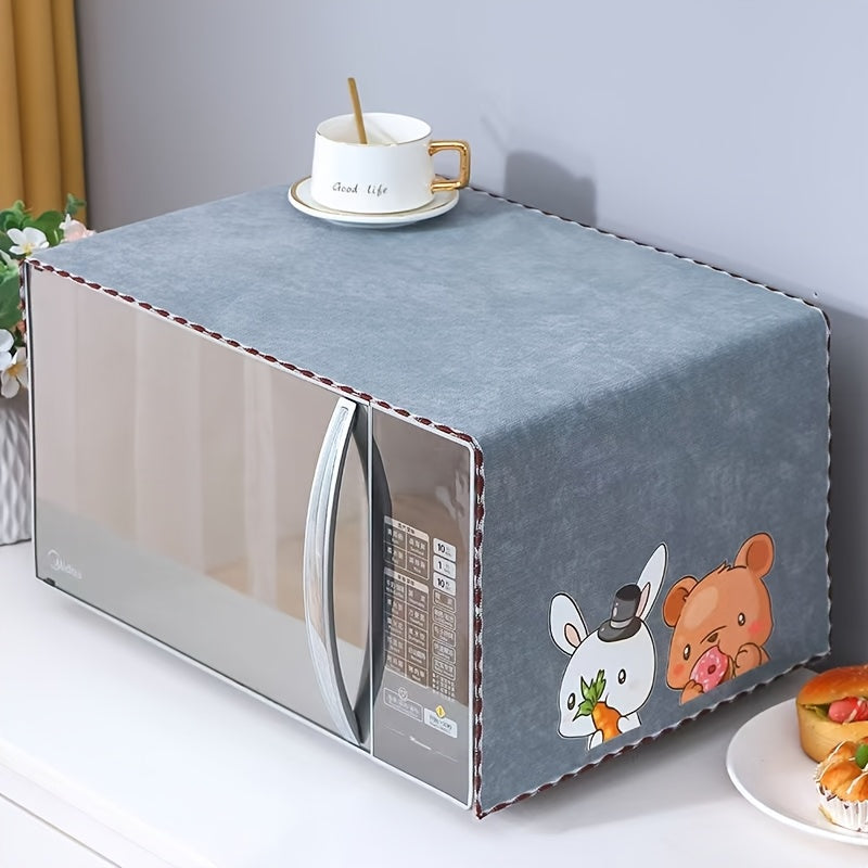Cubierta de microondas con estampado de animales lindos - Resistente al deslizamiento, cubierta de cocina a prueba de polvo para horno microondas, 35x100 pulgadas, esenciales de la cocina | Diseño juguetón | Cubierta fácil de limpiar, cubierta de microon