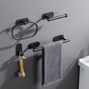 4 piezas Juego de accesorios de baño de acero inoxidable moderno, Anillo de toalla, Barra de toalla, Toallero, Juego de colgantes de baño, Soporte para toallas de mano, Soporte para papel higiénico, Toallero de baño