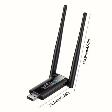OEKE 300Mbps Dual-Band 2.4GHz USB WiFi Repeater Extender - Amplificador de señal de largo alcance con tarjeta de red, adaptador con antenas dobles, adecuado para cubrir toda la casa, extensor de Wi-Fi alimentado por USB | Diseño inalámbrico elegante | Di