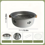 4 piezas/1 juego de parrilla de carbón compacta de acero inoxidable con red de parrilla - Elevador de red, parrilla portátil para uso en interiores y exteriores, perfecta para reuniones familiares, reuniones con amigos, camping y cocina en el patio trase