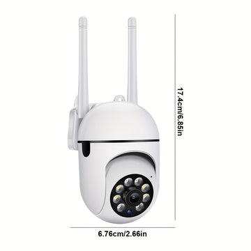Ourlife HD 1080P Cámara de Seguridad, Smart WiFi Vigilancia Doméstica con Auto Tracking, Monitor de Vídeo IP Inalámbrico para Exterior con Detección de Humanos/Petros, Día & Noche, 2.4GHz Wi-Fi, 1080P 2.4G Protección de Seguridad, Visión Noche, Sistema d