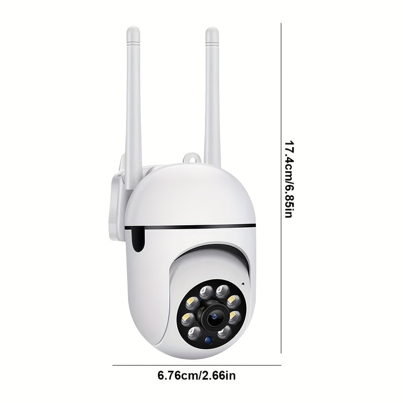 Ourlife HD 1080P Cámara de Seguridad, Smart WiFi Vigilancia Doméstica con Auto Tracking, Monitor de Vídeo IP Inalámbrico para Exterior con Detección de Humanos/Petros, Día & Noche, 2.4GHz Wi-Fi, 1080P 2.4G Protección de Seguridad, Visión Noche, Sistema d