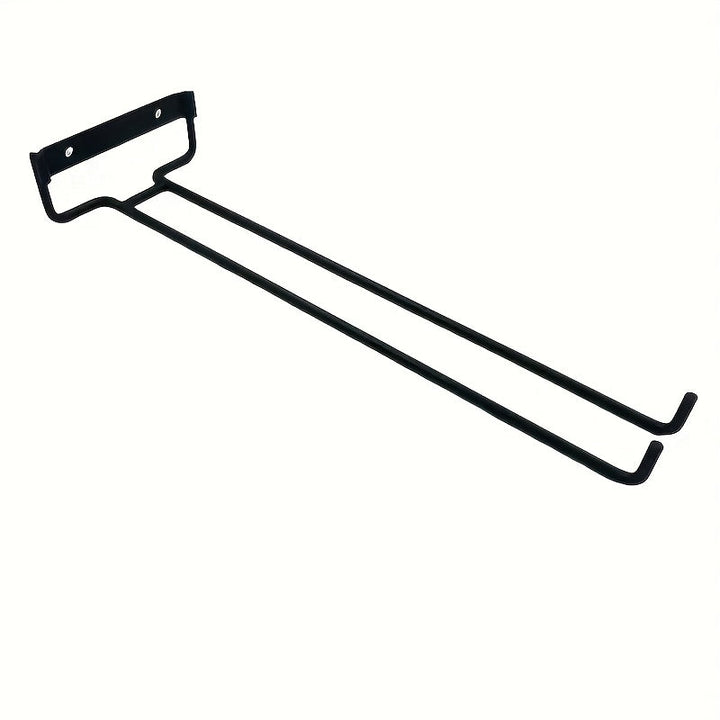 3-Pack/2-Pack/1-Pack Estante para colgar copas de vino de metal negro, soporte para copas invertido montado en la pared, organizador de copas de vino de una sola fila para el hogar, almacenamiento de cocina, organización conveniente de gabinetes y cajone