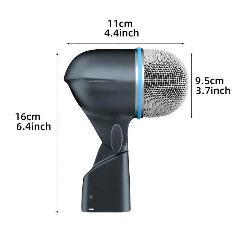 Micrófono dinámico G-MARK BETA52A de alto rendimiento para bombo y bajo, verde, alimentado por USB, conector XLR, patrón supercardioide, 94dB SPL, rejilla de malla de acero endurecido, adaptador antideslizante para soporte