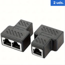 Conectores Divisores Ethernet RJ45 de 2 piezas, Adaptador de 1 a 2 para Cable Cat5/Cat6, Compatible con Smart, Sin Carga, Control por App, No Requiere Batería