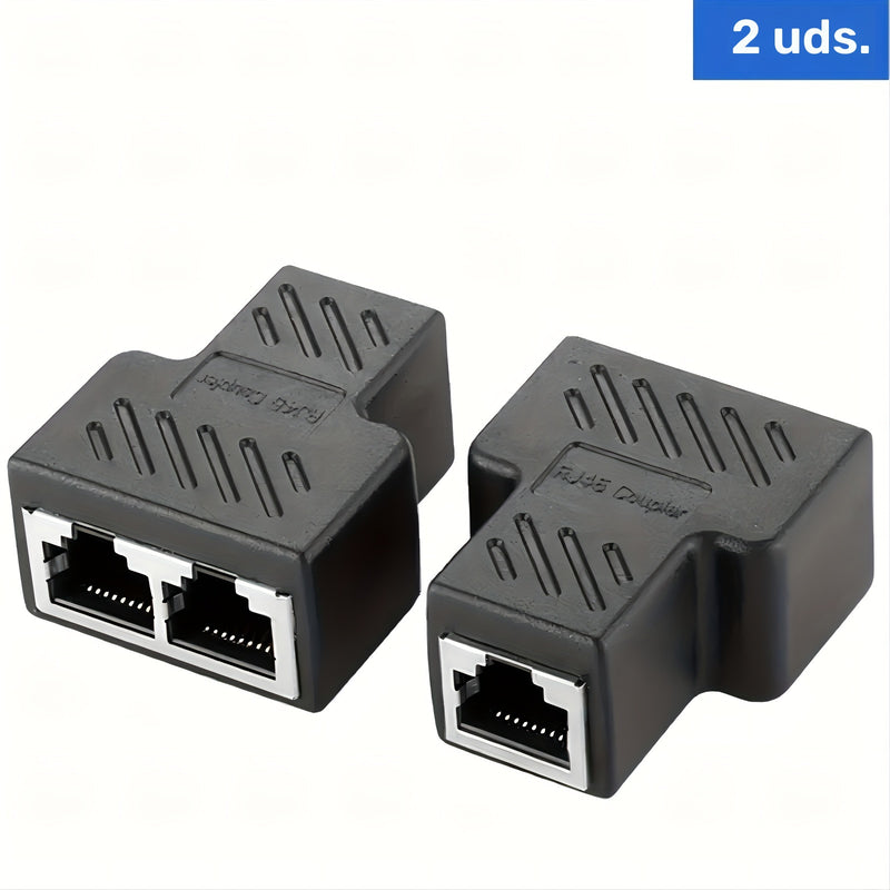 Conectores Divisores Ethernet RJ45 de 2 piezas, Adaptador de 1 a 2 para Cable Cat5/Cat6, Compatible con Smart, Sin Carga, Control por App, No Requiere Batería