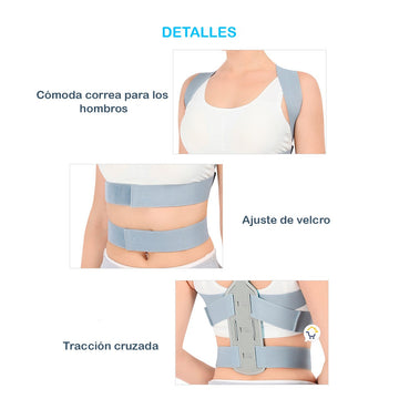 Corrector De Postura Ajustable Unisex Cinturón De Sujeción A08