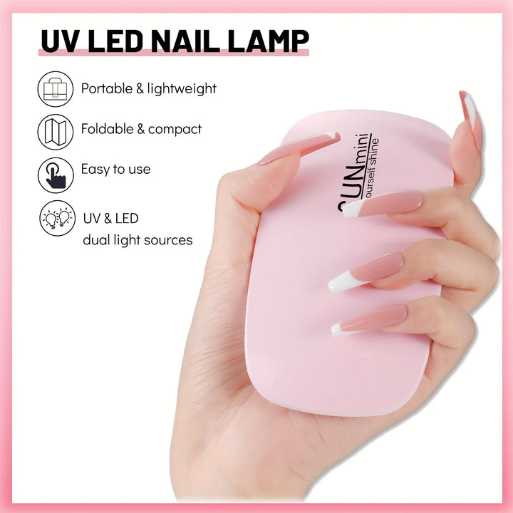 Secadora de uñas mini, lámpara LED para esmalte en gel, máquina de curado con 3 luces LED, herramienta de manicura, conexión micro USB