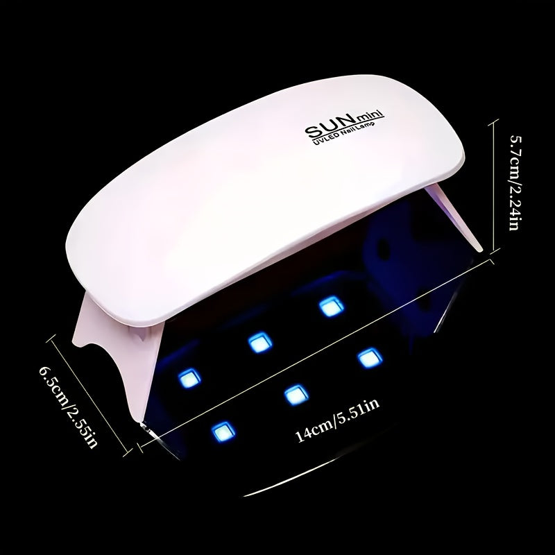 1/6/10pcs SOYTO Mini Lámpara LED para Uñas, Portátil en Forma de Ratón con Carga USB, Rosa y Blanco, Curado Rápido para Kits de Resina, Joyería, Cuidado de Uñas y Pies, Diseño Duradero en Plástico, Lámpara Recargable, Esencial para Creación de Joyas, Lám