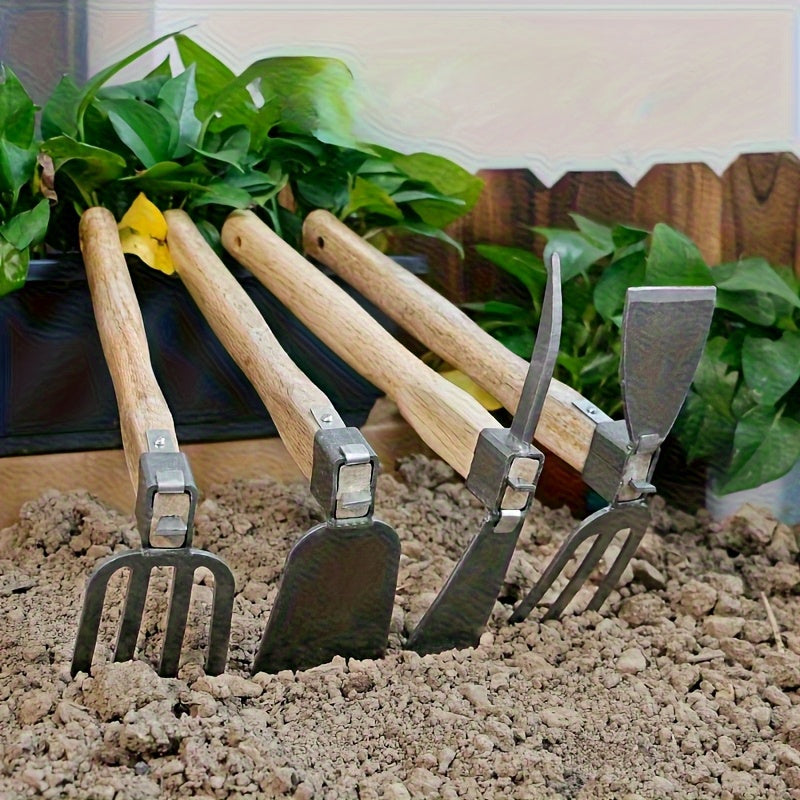 Juego de herramientas de jardín - Arado de doble cara de metal duradero, adecuado para plantar flores y verduras, perfecto para jardinería en casa y proyectos de arte.