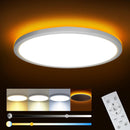 Luz LED empotrada para techo de 30.48 cm con control remoto - Opciones de iluminación cálida y fría ajustable, 3000K-6500K, modo día a noche, fácil instalación para cocina, pasillo, sala - Acabado mate elegante, iluminación con control remoto | Luz de te