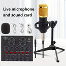 Paquete de equipo de podcasting de escritorio V8 con interfaz de audio y tarjeta de sonido en vivo integrada, y micrófono condensador BM800. Micrófono de podcasting adecuado para grabación, transmisión y streaming en vivo.