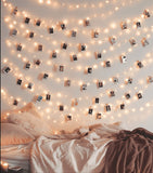 Luz Micro Led X100 Luces + 50 Ganchos Madera Extensión Fotos RF LGF1