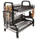 Caja de almacenamiento de cocina de acero inoxidable con sistema de drenaje, multifuncional, para platos, tazones y cubiertos, duradero para servicio de alimentos, 1 unidad