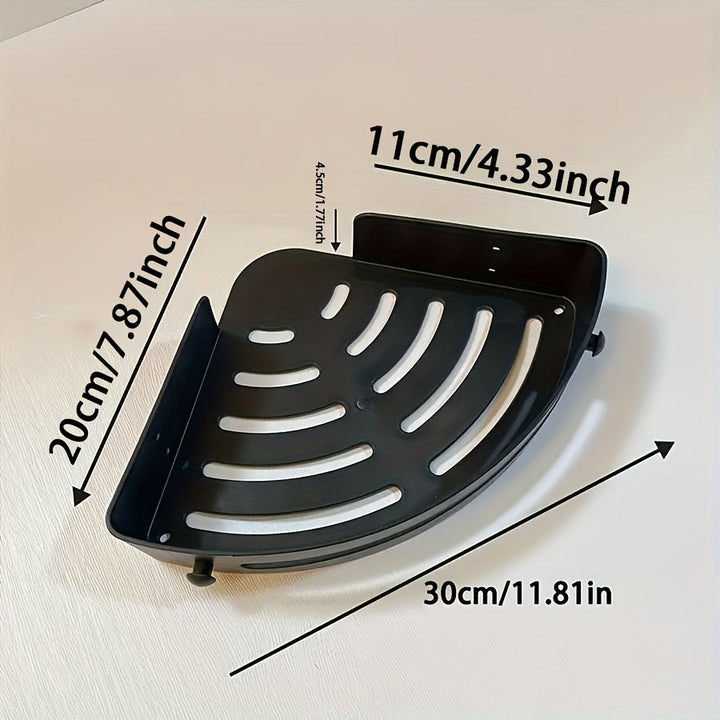Conjunto de estanterías de esquina de 3 capas para montaje en pared, organizador de baño sin taladro para cosméticos y productos de ducha, almacenamiento de ahorro de espacio para accesorios de hogar y cocina, acabado pintado, no requiere electricidad
