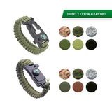 Combo Pulseras Supervivencia Paracord X3 Unidades Silbato y Pedernal MJ375