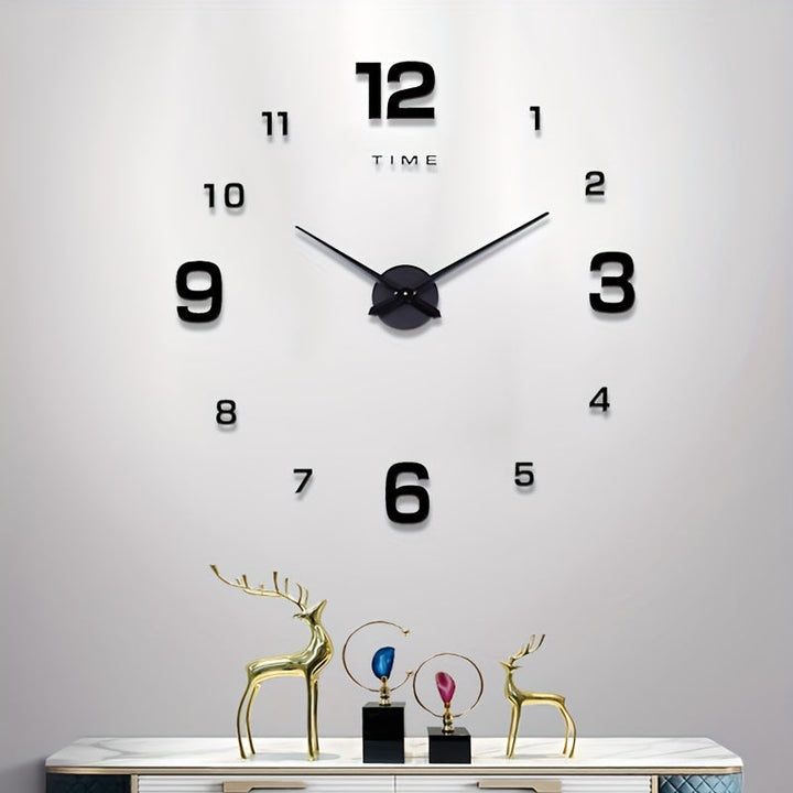1 Reloj De Pared 3D Sin Marco, Kit De Reloj De Pared Grande, Pegatinas Con Números De Espejo 3D, Reloj Silencioso, Diseño Moderno Para Decoración Del Hogar, Sala De Estar, Dormitorio, Oficina