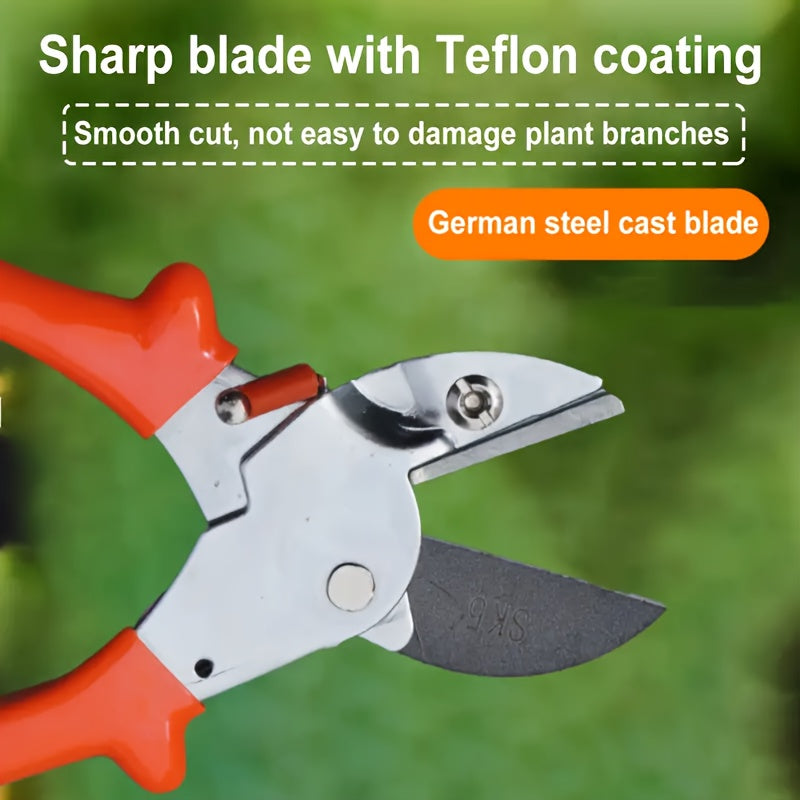 1 pieza de Tijeras de Podar para Jardín de Alta Eficiencia con Hoja Recubierta de Teflón SK-5, Diseño Ergonómico para Árboles y Plantas, Tijeras de Corte Resistentes para Jardinaje, Mango Gomado Rojo, Herramienta de Corte Suave para Prevenir Daños en Ram