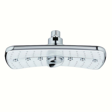 Experiencia refrescante] Cabezal de ducha multifunción de alta presión con 3 modos ajustables: lluvia, lluvia turbo y chorro de masaje - Diseño rectangular para montar en la pared, accesorios para ducha