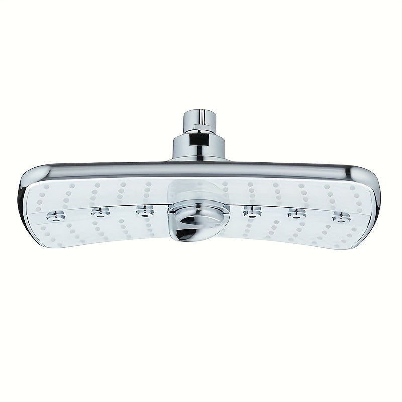 Experiencia refrescante] Cabezal de ducha multifunción de alta presión con 3 modos ajustables: lluvia, lluvia turbo y chorro de masaje - Diseño rectangular para montar en la pared, accesorios para ducha