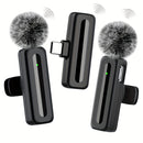 Micrófono inalámbrico lavaliere para teléfonos inteligentes de tipo C, Android, clip-on, plug and play, mini micrófono lavaliere para teléfono, entrevistas de video, vlogs.
