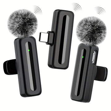 Micrófono inalámbrico lavaliere para teléfonos inteligentes de tipo C, Android, clip-on, plug and play, mini micrófono lavaliere para teléfono, entrevistas de video, vlogs.