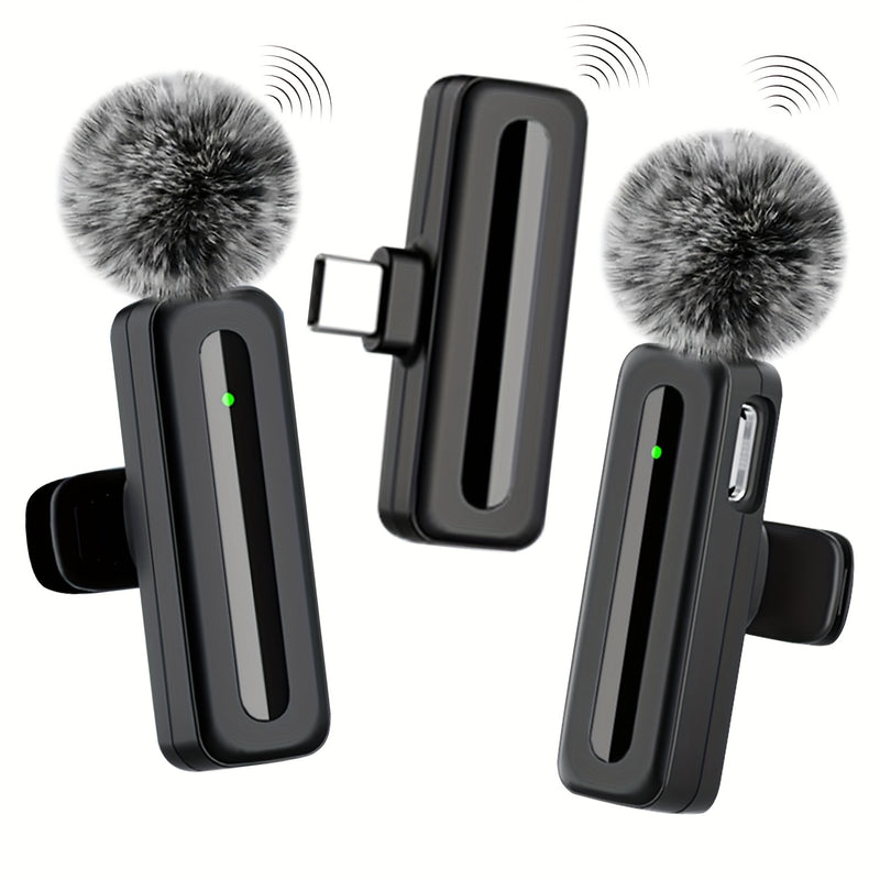 Micrófono inalámbrico lavaliere para teléfonos inteligentes de tipo C, Android, clip-on, plug and play, mini micrófono lavaliere para teléfono, entrevistas de video, vlogs.