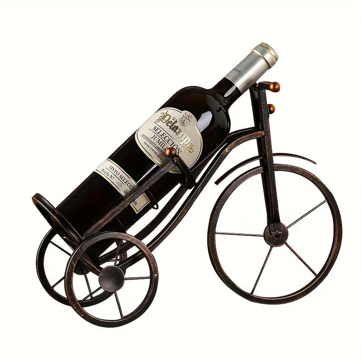 Portabotellas de Hierro Vintage - Estante Decorativo Rústico para 2 Botellas, Ideal para Cocina o Entrada - Decoración Metálica Antigua y Resistente con Estilo Granja, Organizador de Cocina Duradero