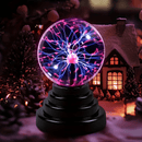 1 pieza de luz de bola de plasma con sensor táctil alimentada por USB - Efecto iónico vibrante, decoración de hogar art déco misteriosa, regalo perfecto para el hogar o la oficina, no requiere batería, base de plástico pulido con soporte negro, perfecta