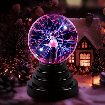 1 pieza de luz de bola de plasma con sensor táctil alimentada por USB - Efecto iónico vibrante, decoración de hogar art déco misteriosa, regalo perfecto para el hogar o la oficina, no requiere batería, base de plástico pulido con soporte negro, perfecta