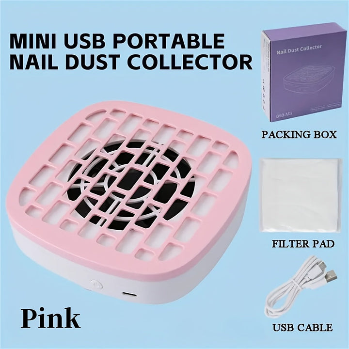 Colector de polvo de uñas, ventilador de vacío compacto para principiantes con fuerte succión, herramienta de pulido de uñas