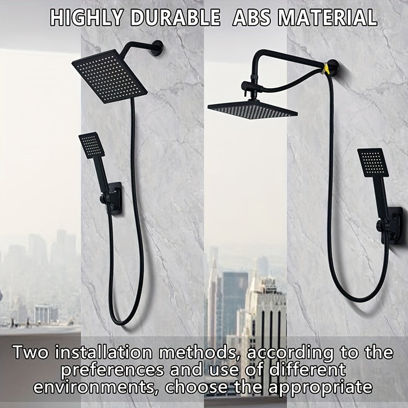 Un conjunto de cabezal de ducha de alto flujo ABS, cabezal de ducha de mano dos en uno, manguera extendida, cabezal de ducha distribuidor de agua de tres vías, cabezal de ducha, accesorios de ducha, decoración de regalo de Navidad/Halloween